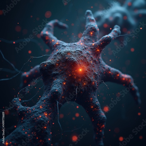 Abstract neural network visualization with glowing interconnected nodes

