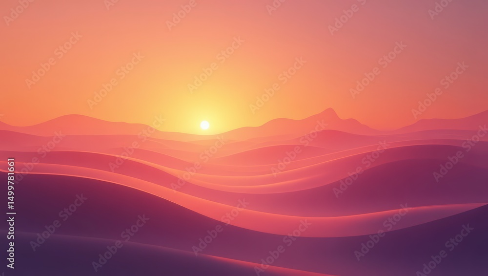 Sunset Over Desert Landscape Sunset Over Desert Landscape