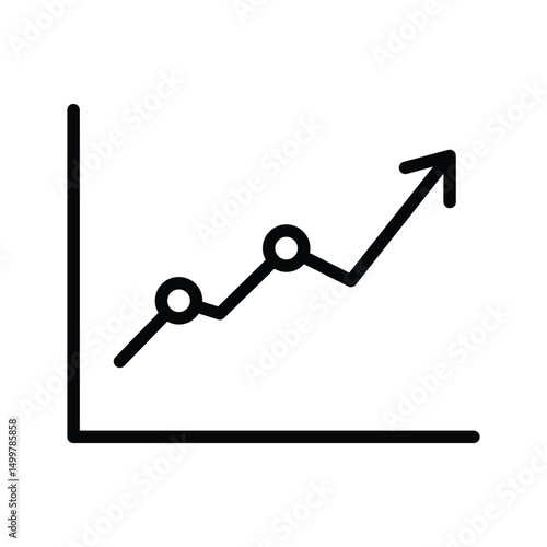 PrintaA simple line graph illustrating upward growth.  Represents progress and success.