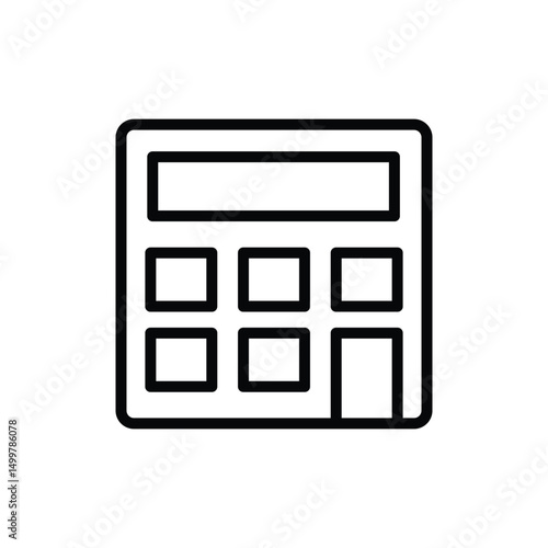 Simple black and white calculator icon. Perfect for apps and websites.