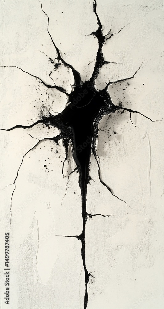 Obraz premium Black Crack Abstract Art Texture.