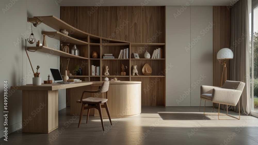Fototapeta premium Minimalist Home Office Design