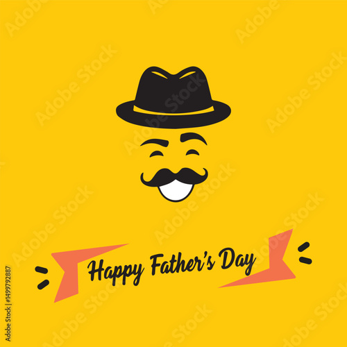 Minimalist Father’s Day Emoji Design on Yellow Background