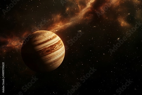A gas giant planet  in space