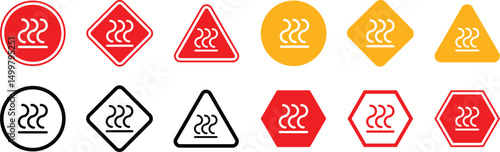 Road hot surface sign. Danger hot surface sign. Danger hot surface sign