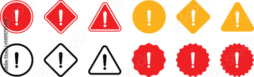 Danger sign collection. Warning and attention icon. Caution warning sign. Warning Dangerous attention icon set. Exclamation danger sign
