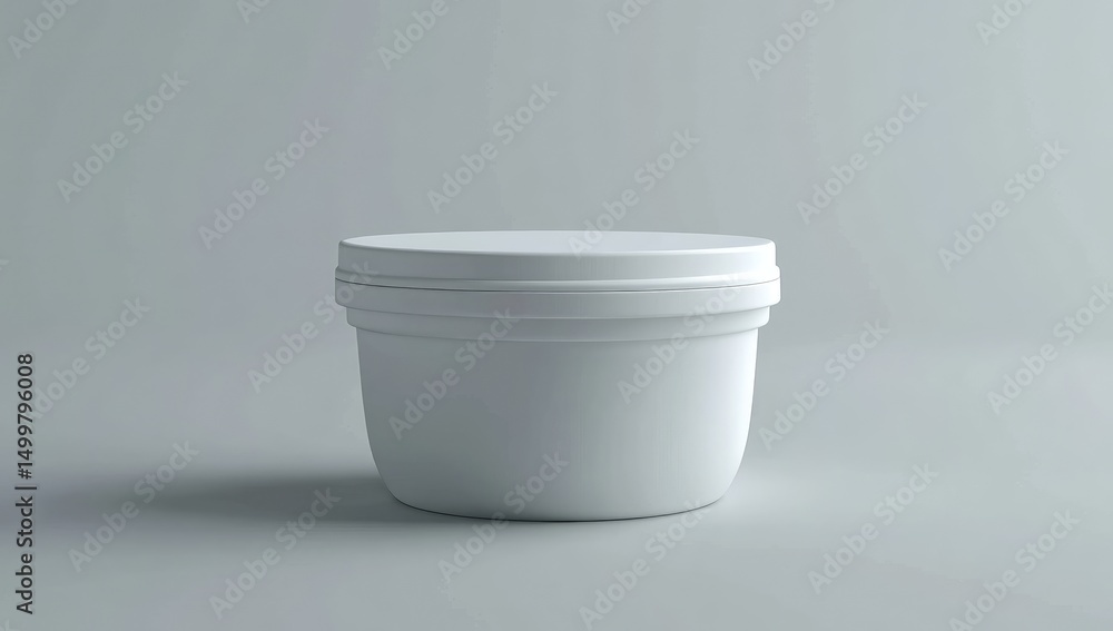 Blank white plastic container, round, simple, product mockup Blank white plastic container, round, simple, product mockup