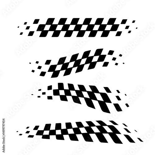 Racing flag vector icon on white background. Checkered flag. start and finish crossed flag. Racing flag.	