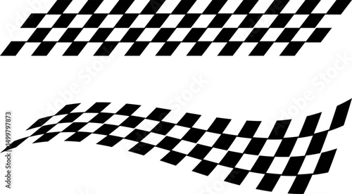 Racing flag vector icon on white background. Checkered flag. start and finish crossed flag. Racing flag.	