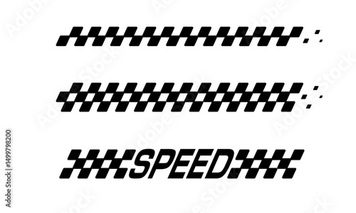 Racing flag vector icon on white background. Checkered flag. start and finish crossed flag. Racing flag.	