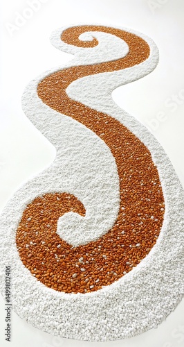 Swirling Rice  Nuts Design.