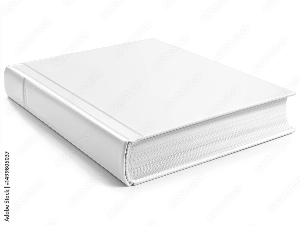 Thick white book rests on a white surface ready to be filled with stories, information, or memories in its blank pages for any use. Thick white book rests on a white surface ready to be filled with stories, information, or memories in its blank pages for any use.