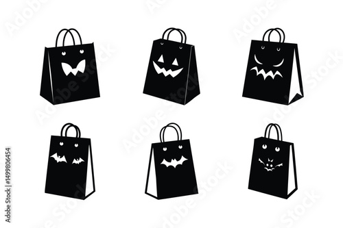 Halloween sopping Bag silhouette vector bundle  illustration, Halloween sopping Bag silhouette 
