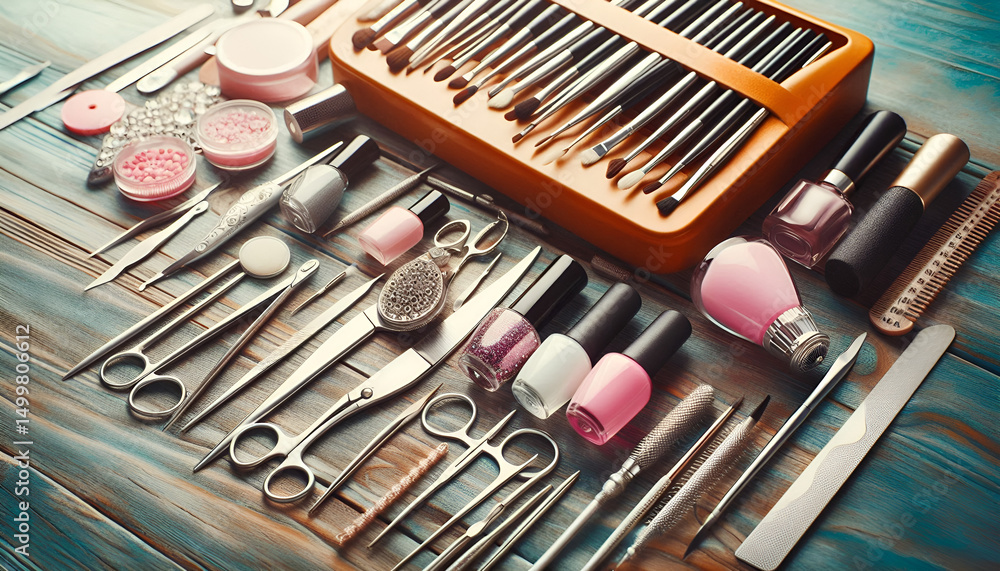 Set for manicure and pedicure. Set for manicure and pedicure.