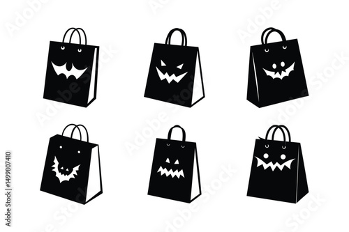 Halloween sopping Bag silhouette vector bundle  illustration, Halloween sopping Bag silhouette 