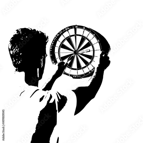 silhouette of aman with target