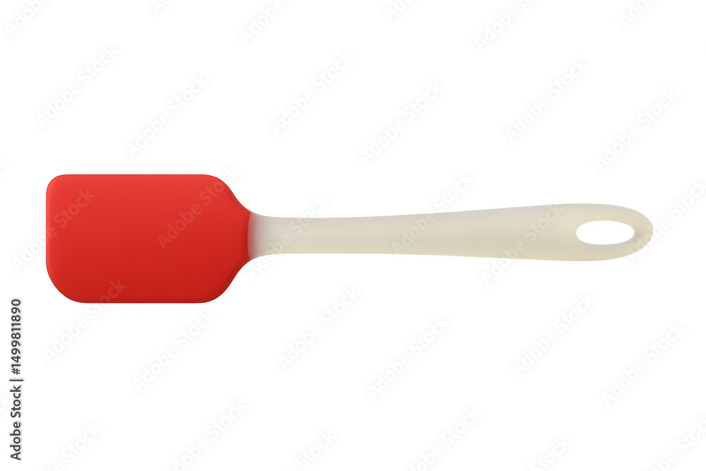 Red silicone spatula isolated on transparent background for cooking and baking Red silicone spatula isolated on transparent background for cooking and baking