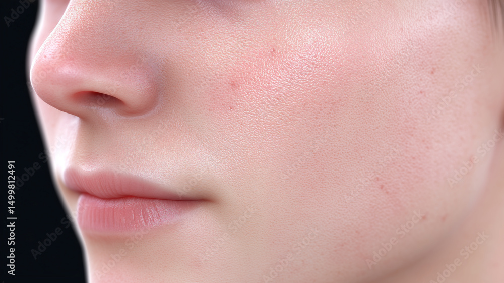 Obraz premium Close up of person face showing natural skin texture