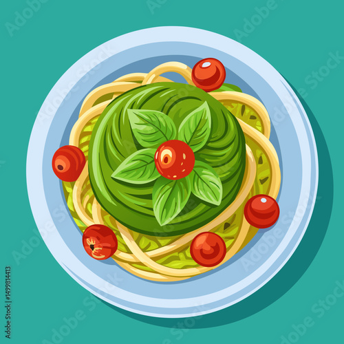 Delicious Pesto Pasta with Cherry Tomatoes and Basil