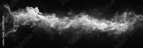 White Smoke Wave Dark Backdrop.