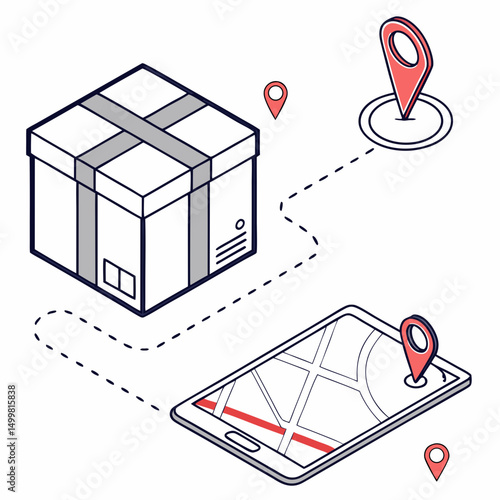 Package tracking delivery route smartphone map