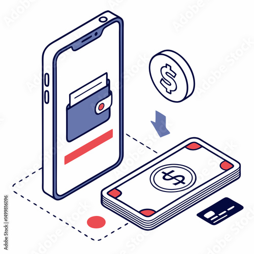 Mobile payment app transferring money online