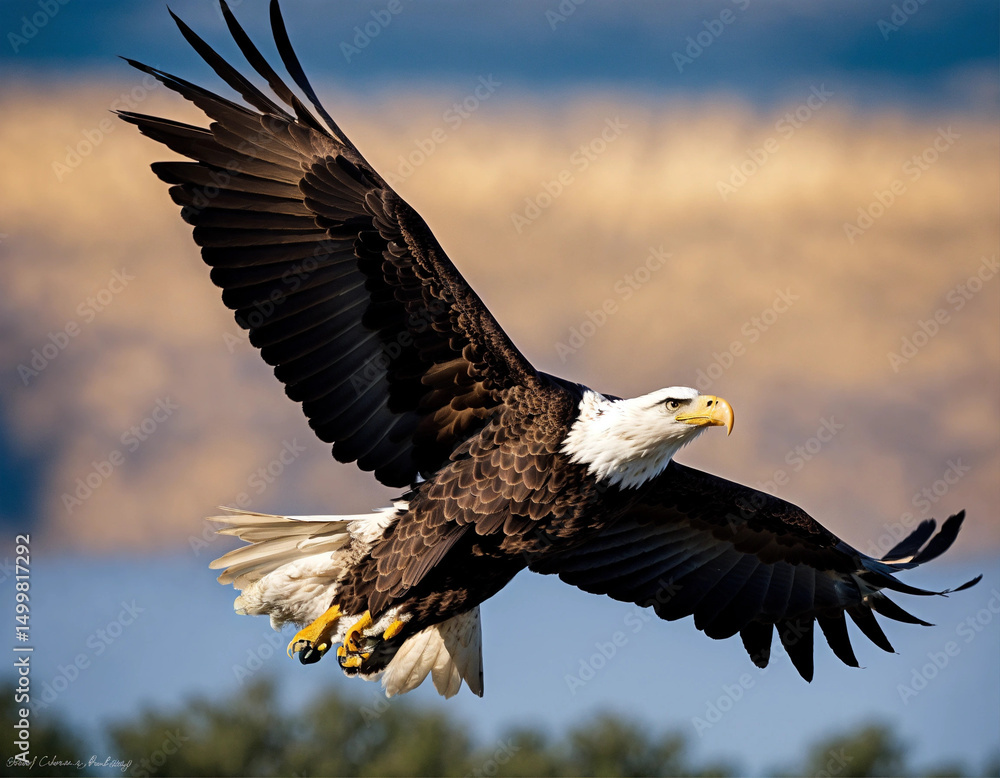 Obraz premium american bald eagle in flight