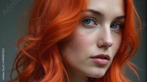 Wallpaper Mural portrait of a young woman with red hair Torontodigital.ca