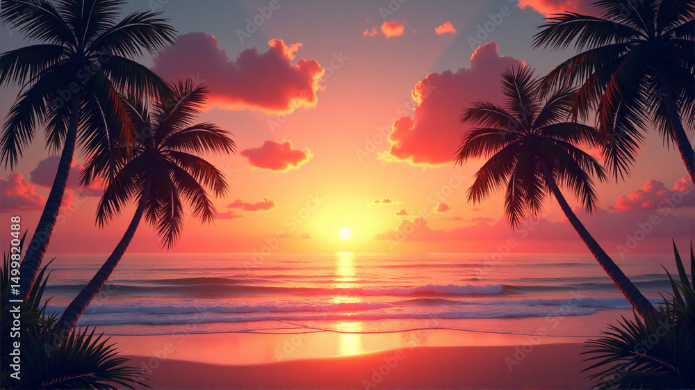 palm trees at sunset palm trees at sunset