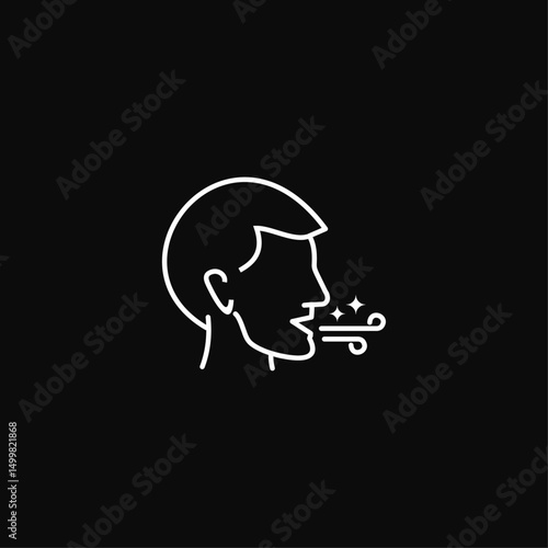 Good healthy breath icon logo flat vector design