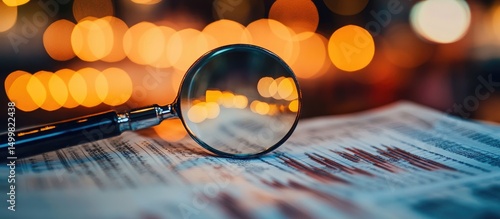 Magnifying glass over financial documents (1)