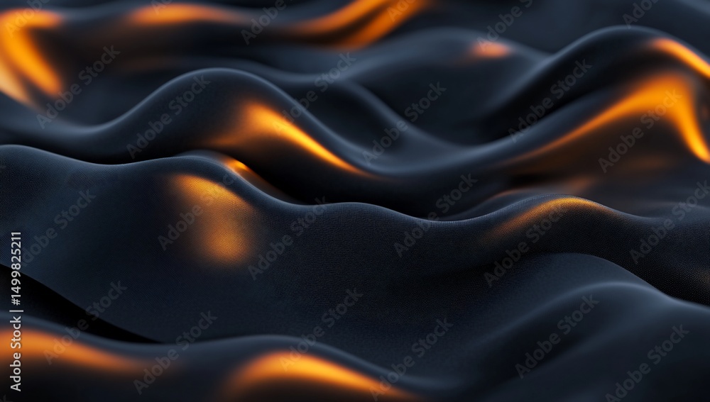 Dark Waves with Gold Highlights, and Abstract. Dark Waves with Gold Highlights, and Abstract.