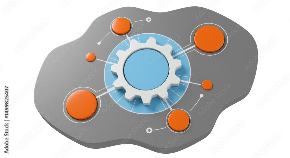 Obraz premium Isolated Gear with Circles