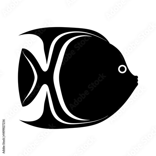 Stylized Silhouette of angelfish illustration