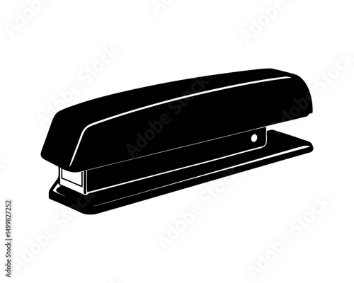 Black silhouette of a standard office stapler