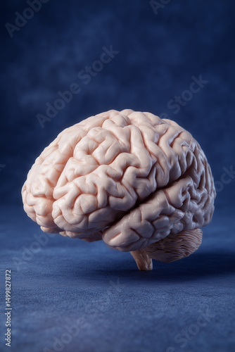 Human brain model on dark background