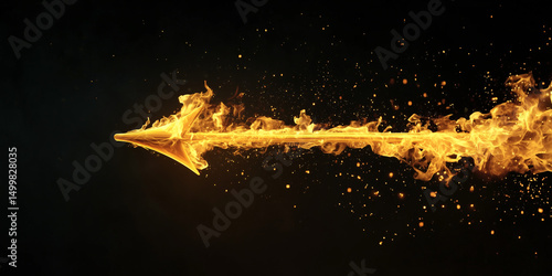 Fiery golden direction concept image