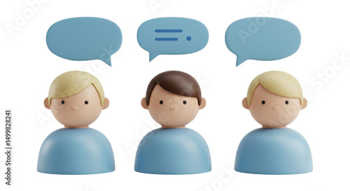 Isolated 3D Avatar of people talking