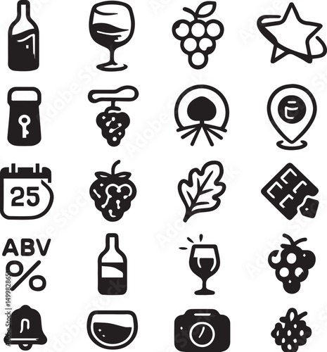 Innovative Wine Culture Icons – Sleek, Modern & Customizable. 