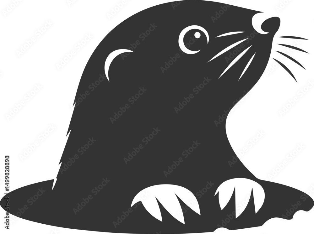 Mole vector animal drawing silhouette Mole vector animal drawing silhouette