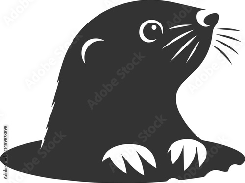 Mole vector animal drawing silhouette