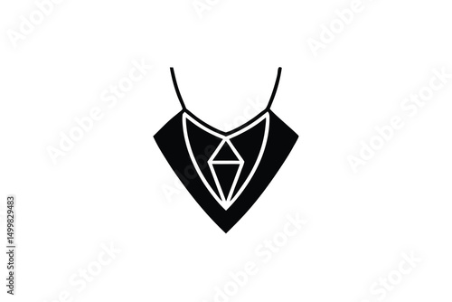 Elegant black suit silhouette with tie icon design Free Download Elegant black suit silhouette with tie icon design - GFXLoad