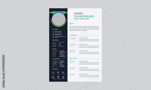 Corporate and professional resume curriculum template design