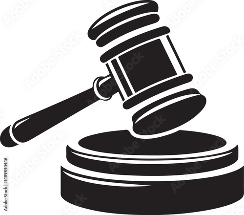 judge hammer silhouette vector illustration. justice gavel silhouette vector
