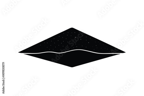 Black silhouette of a pile of sand or powder
