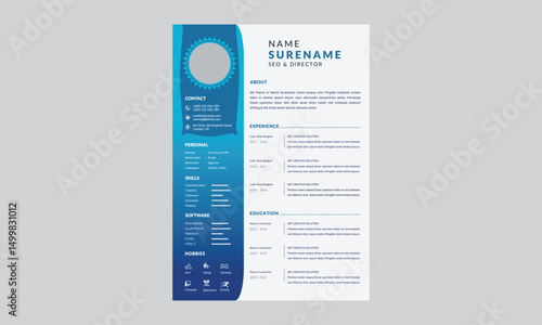 Corporate and professional resume curriculum template design