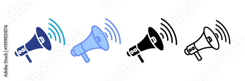 Megaphone Icon Set Multiple Style Collection