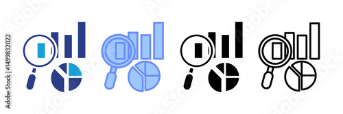 Market Research Icon Set Multiple Style Collection