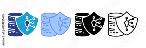Data Security Icon Set Multiple Style Collection