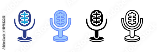 Podcasting Icon Set Multiple Style Collection